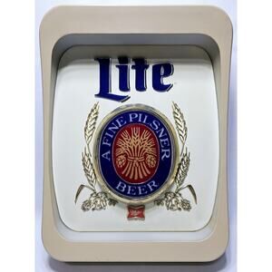 Vintage Miller Lite Pilsner Beer Everbrite Light-Up Wall Sign 19"x14" WORKS